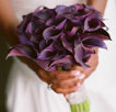 purple miniature calla liliy bridal bouquet